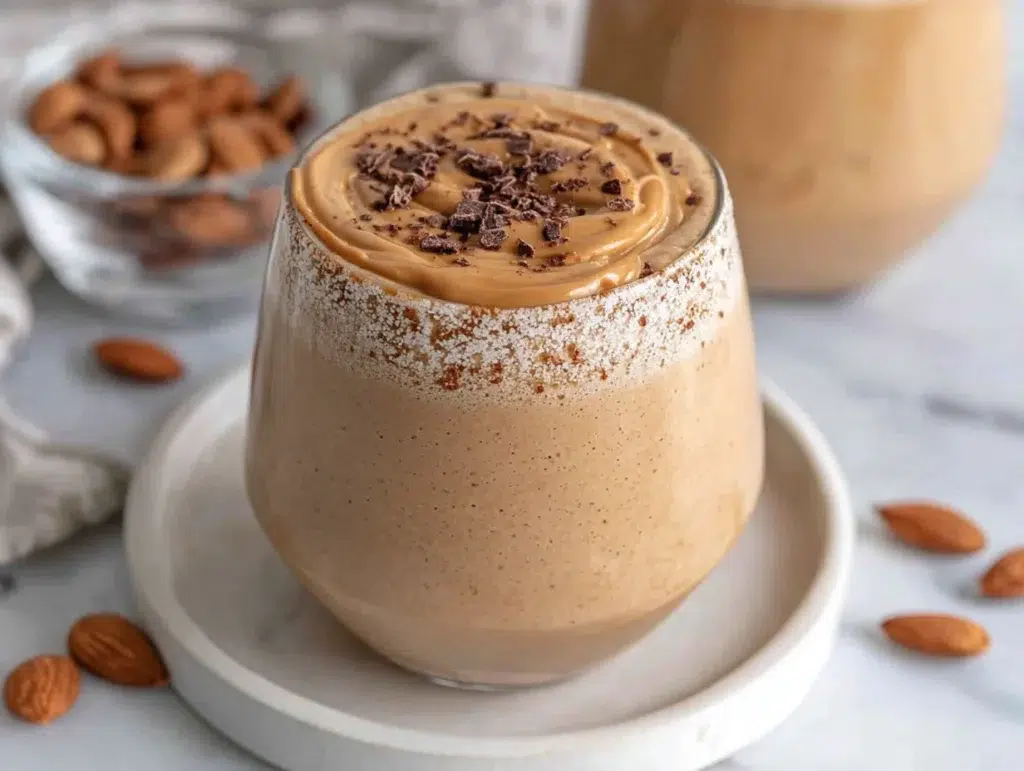 peanut-butter-coffee-smoothie-serving-plate