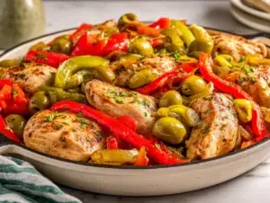 pepperoncini-chicken-skillet-e-serving-plate