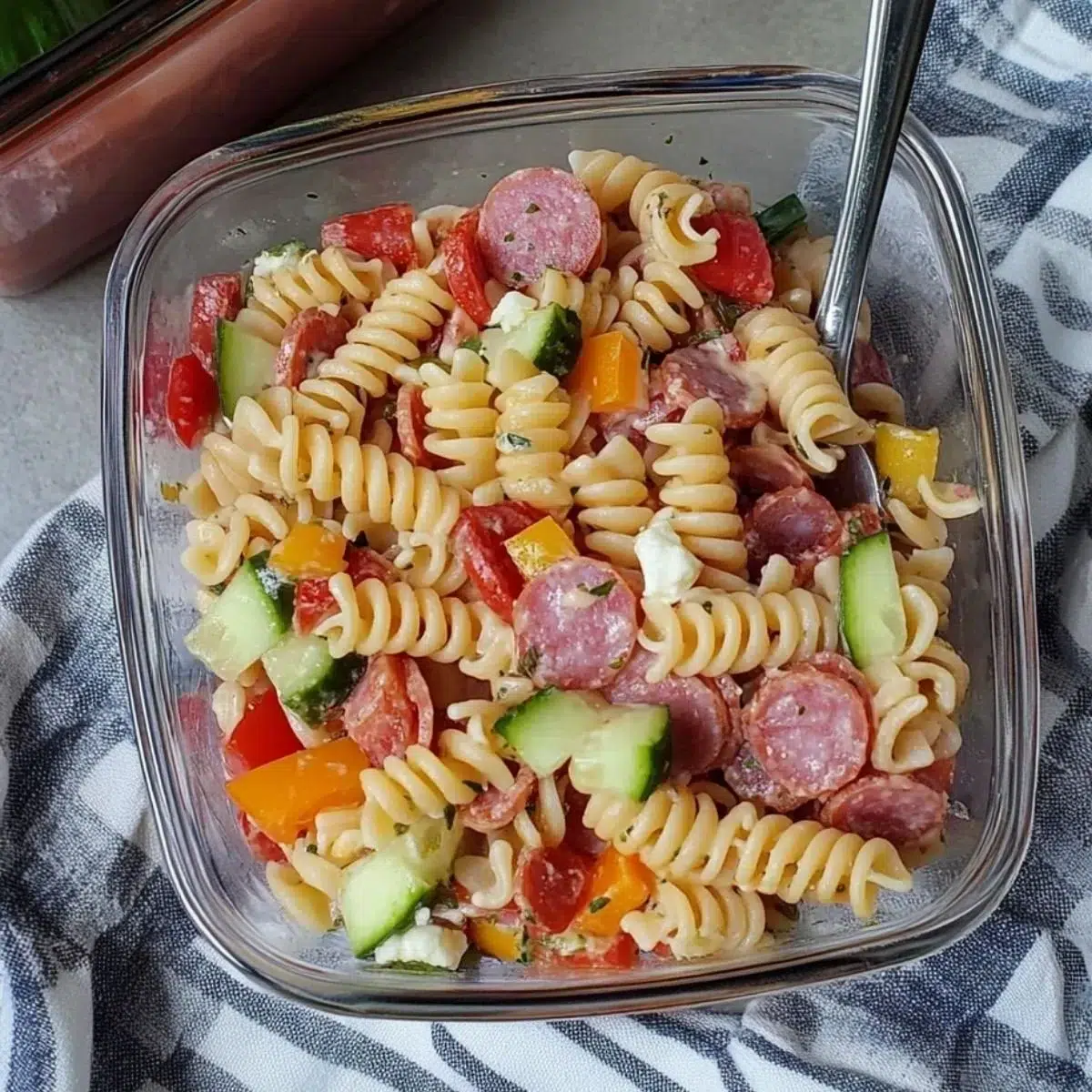 Protein-Packed Italian Pasta Salad 2 High Protein Italian Pasta Salad