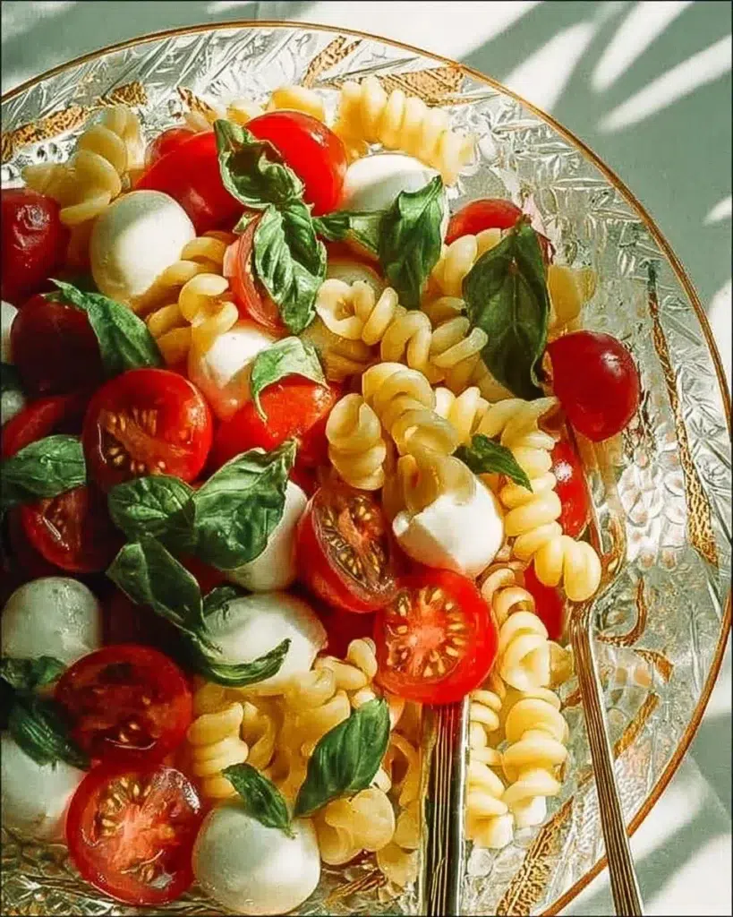 Rainbow Caprese Pasta Salad