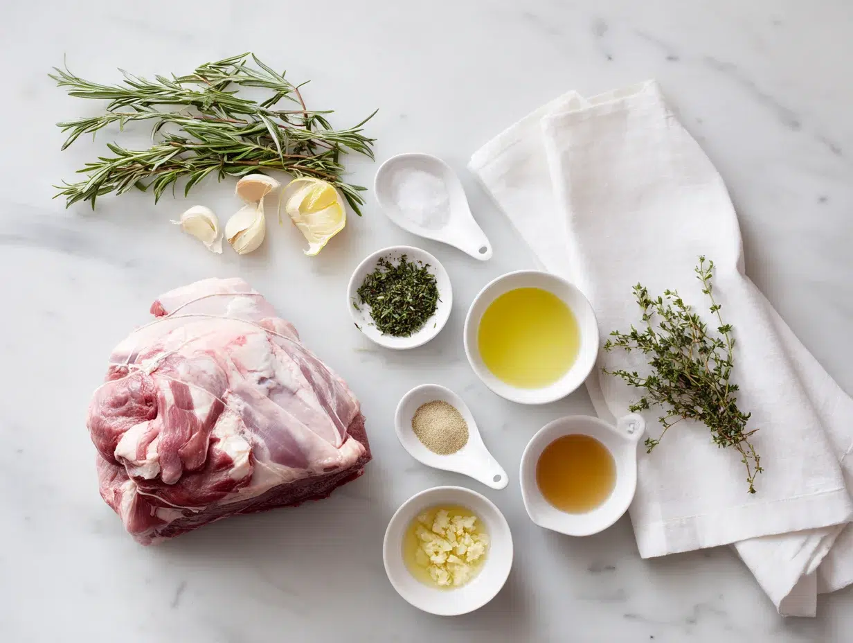All ingredients measured and laid out on a cutting board
