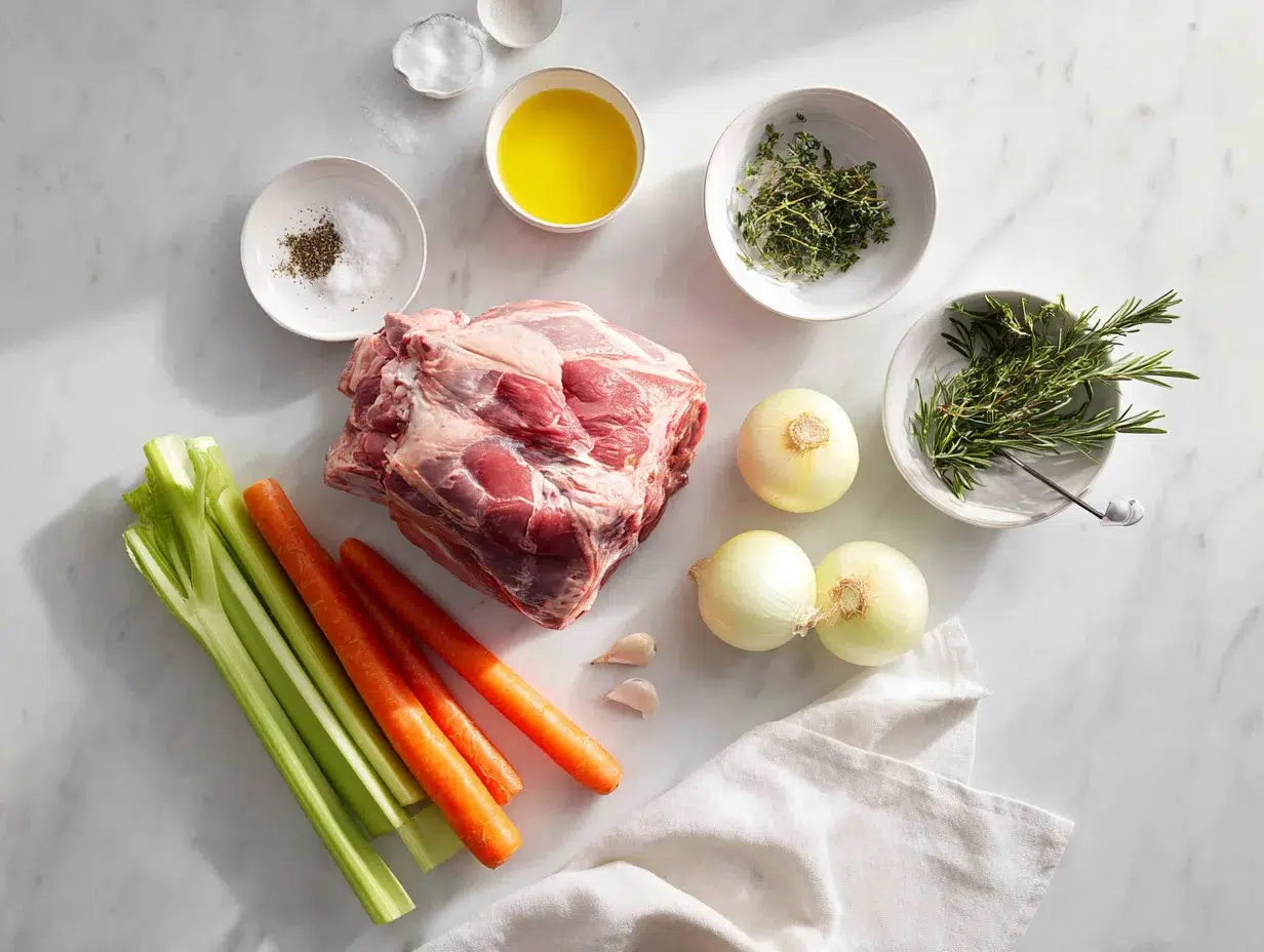 All ingredients measured and laid out on a cutting board