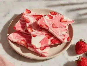 strawberry-yogurt-bark-serving-plate