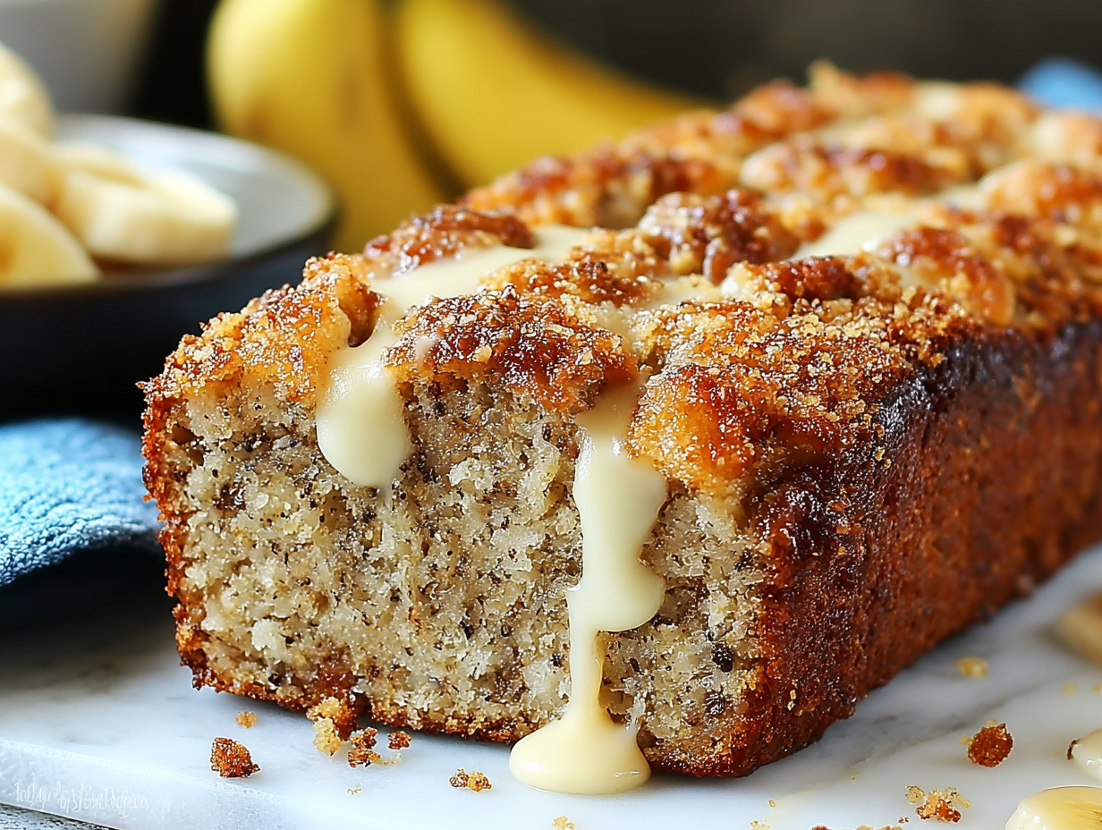 Sugar Free Banana Bread fresh and ready to serve