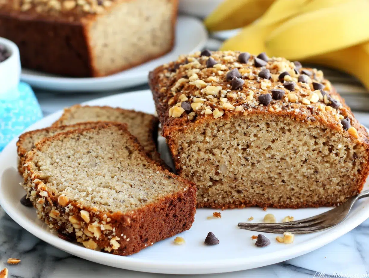 Sugar Free Banana Bread 14 Beautifully served on a plate, ready to enjoy
