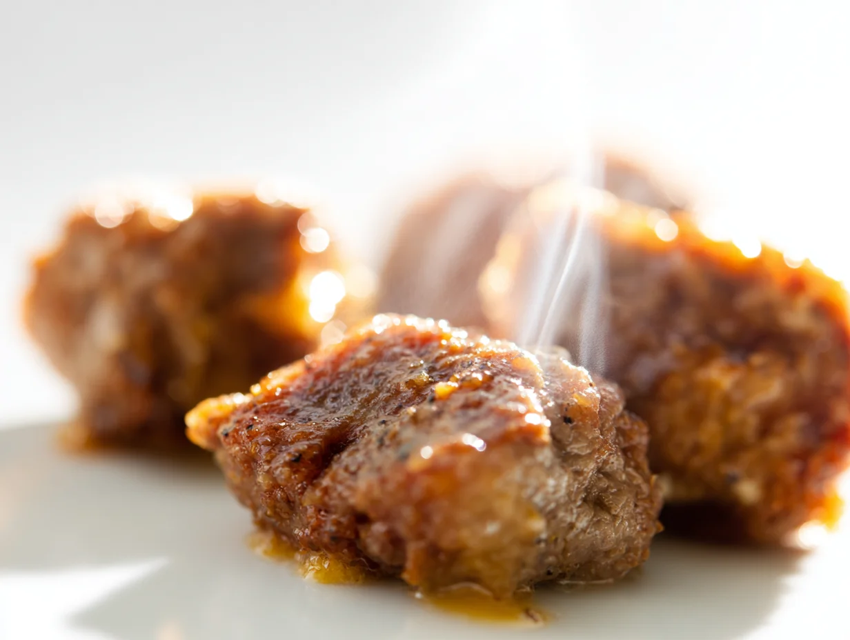 Close-up showing texture, garnish, and plating details