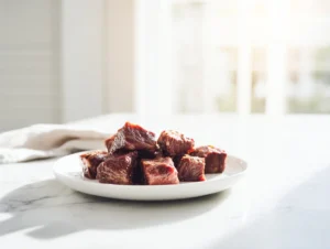 Easy Whole30 Steak Bites Recipe (18 Minutes) 6 whole30-steak-bites-serving-plate