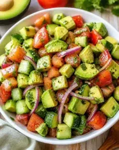 Avocado Salad 5 Colorful avocado salad with fresh vegetables and dressing