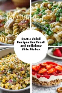 Delicious fresh salads served as colorful side dishes