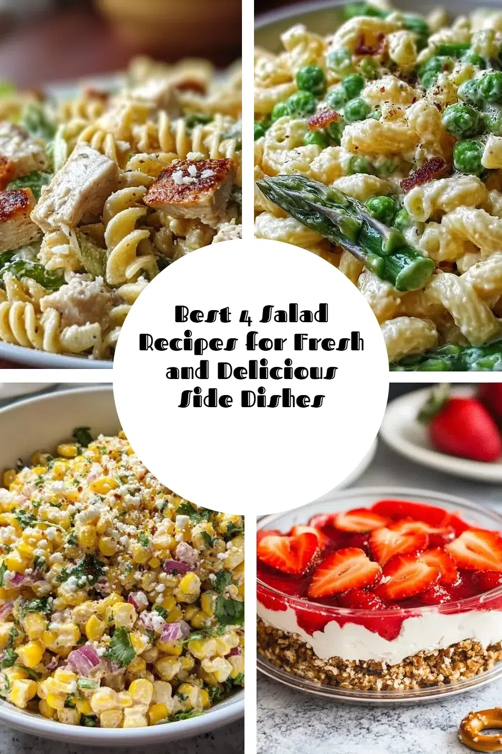 Best 4 Salad Recipes for Fresh and Delicious Side Dishes 1 Delicious fresh salads served as colorful side dishes