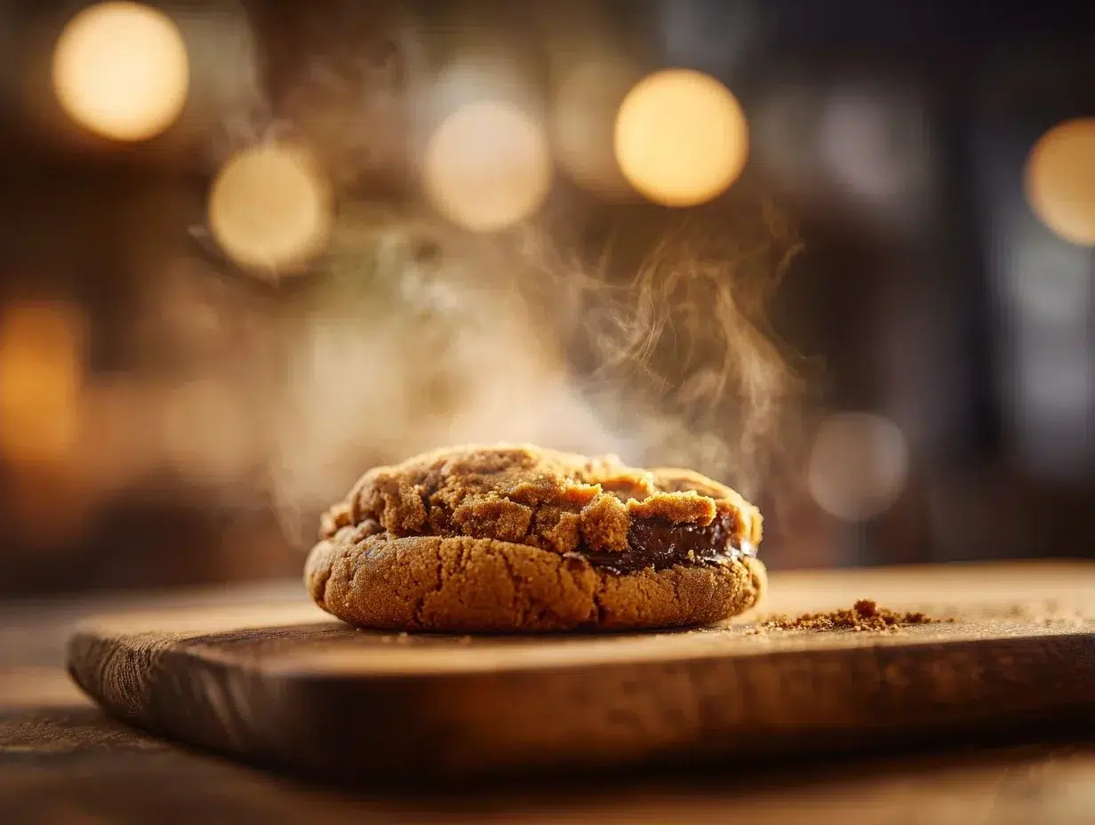 Delicious Biscoff stuffed cookies fresh out of the oven