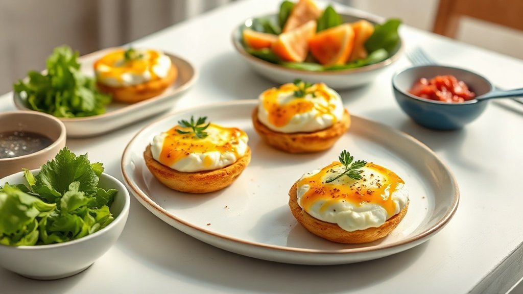 cottage cheese egg bites served with complementary sides