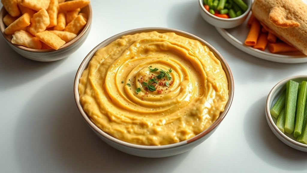 creamy street corn dip served with complementary sides