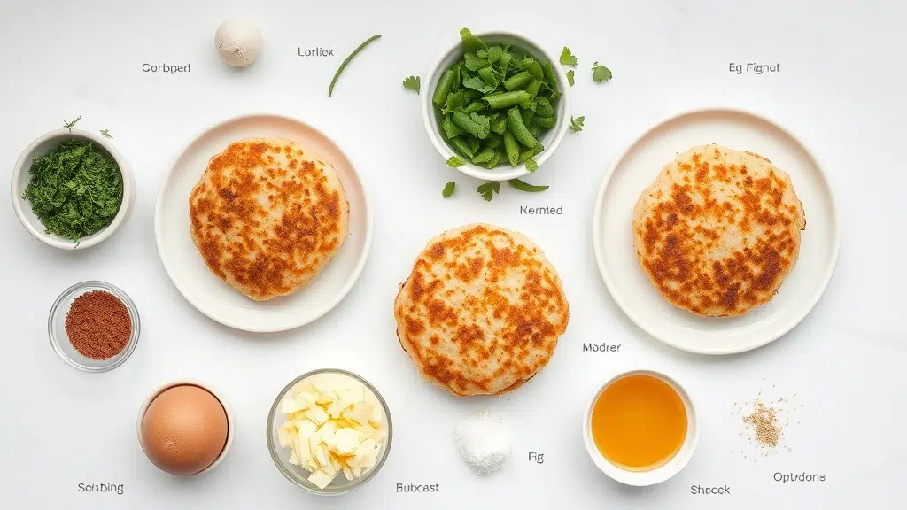 Ingredients for easy crab cakes arranged before cooking