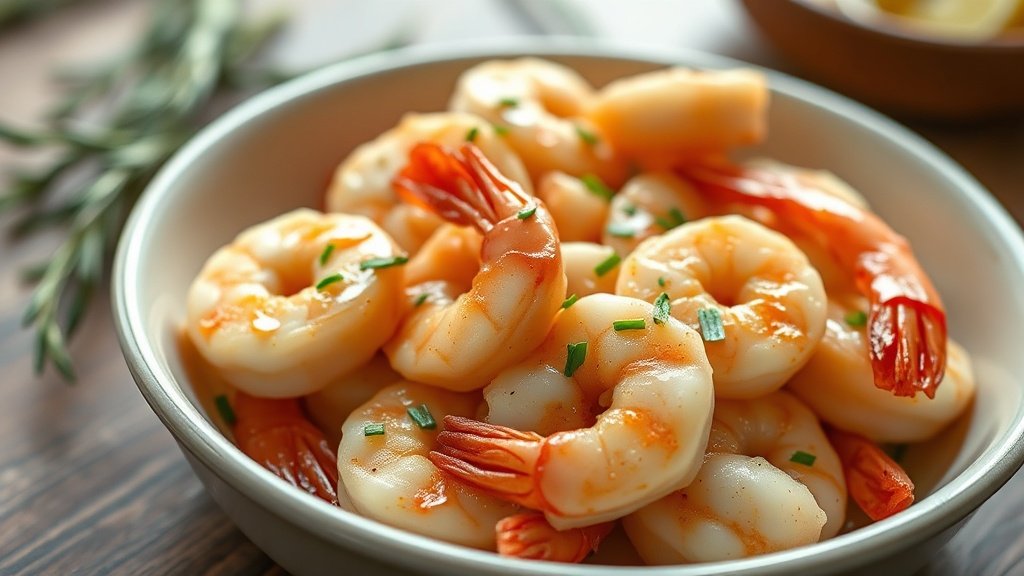 Close-up of garlic butter shrimp (chef-tested, 7 ingredients) ready to serve