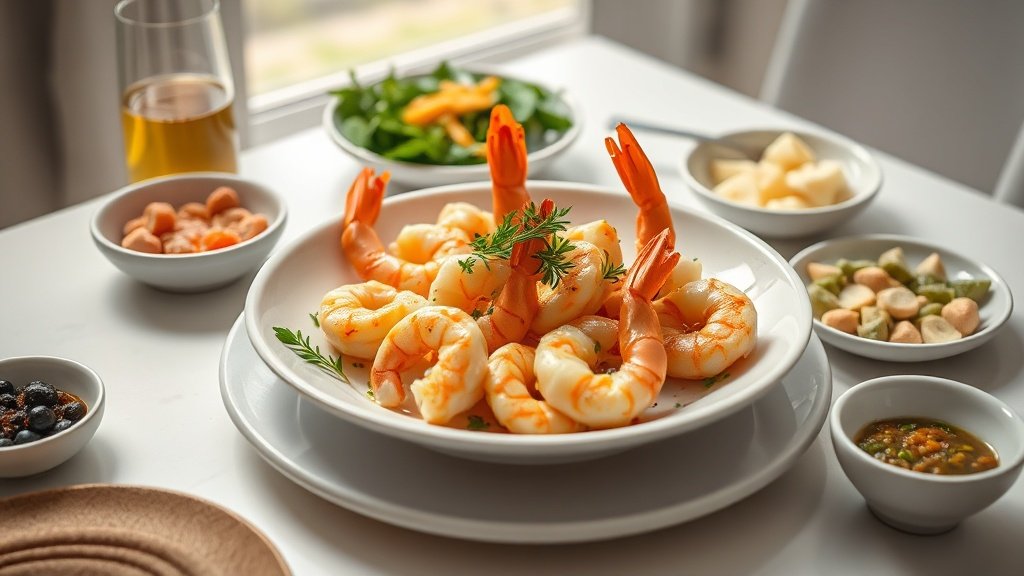 garlic butter shrimp (chef-tested, 7 ingredients) served with complementary sides