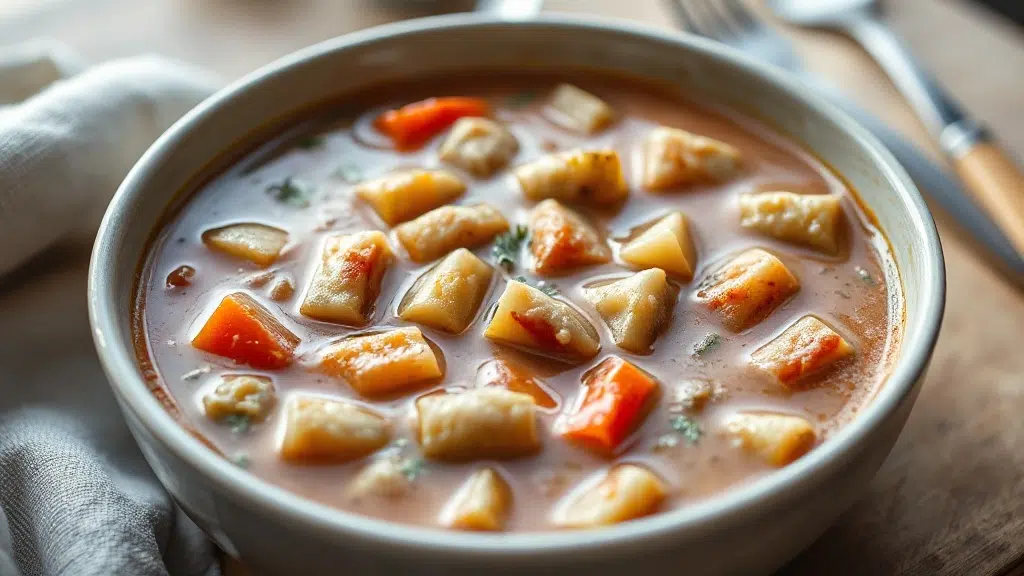 Close-up of golumpki soup ready to serve