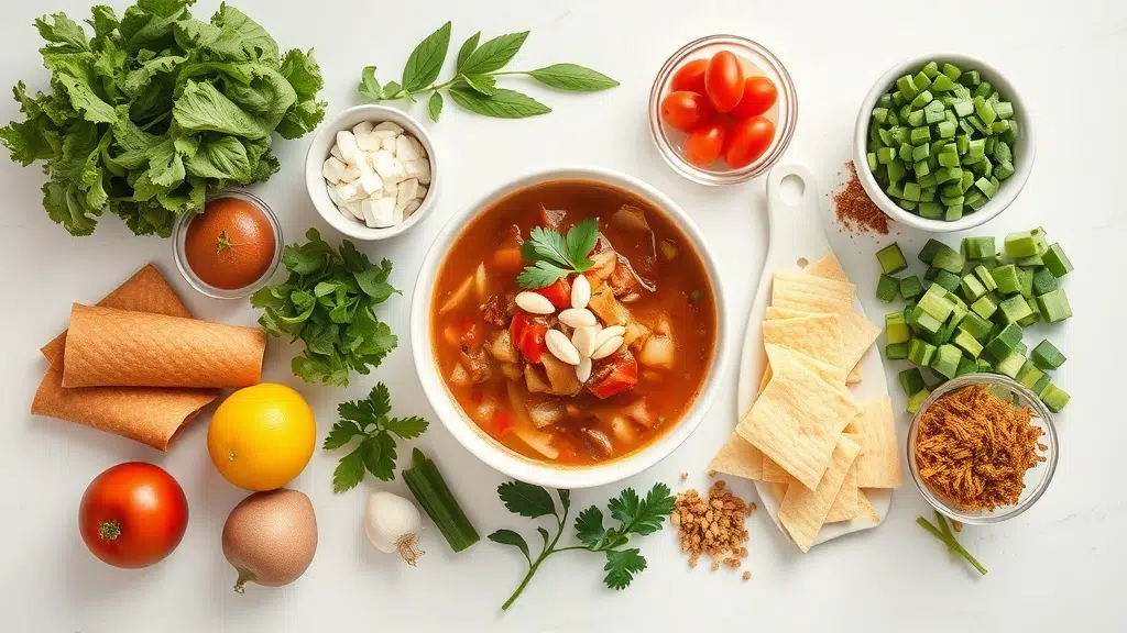 High-Protein Taco Soup 3 Ingredients for high protein taco soup arranged before cooking