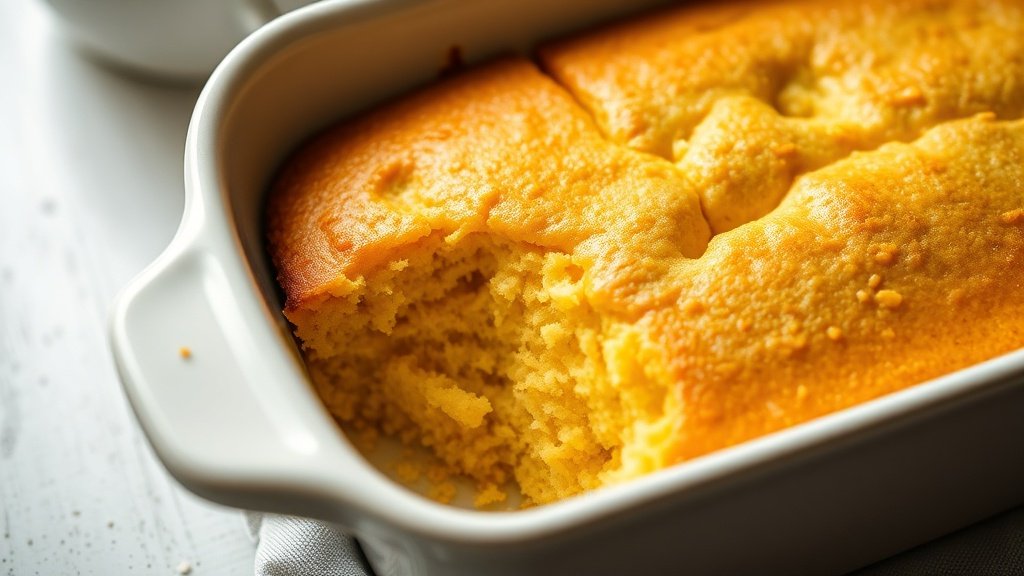 Homemade Cornbread Recipe - Soft, Golden Loaf 2 Close-up of homemade cornbread recipe ready to serve
