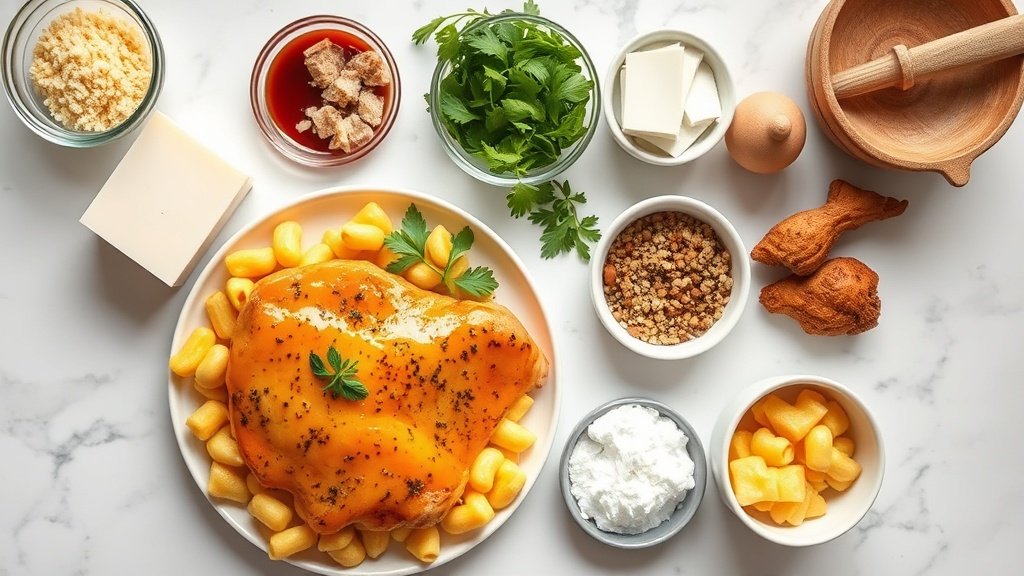 Honey Pepper Chicken with Mac and Cheese 3 Ingredients for honey pepper chicken with mac and cheese arranged before cooking