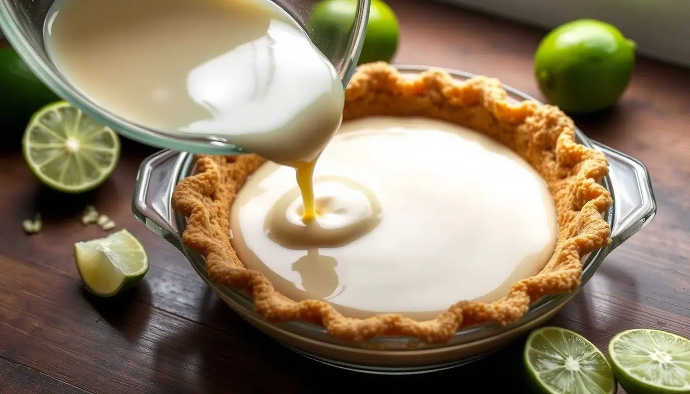 key lime pie recipe served with complementary sides