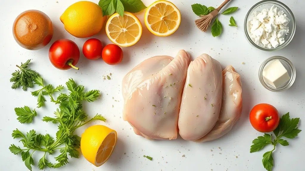 Ingredients for lemon chicken for 4 servings [juicy, chef-tested] arranged before cooking