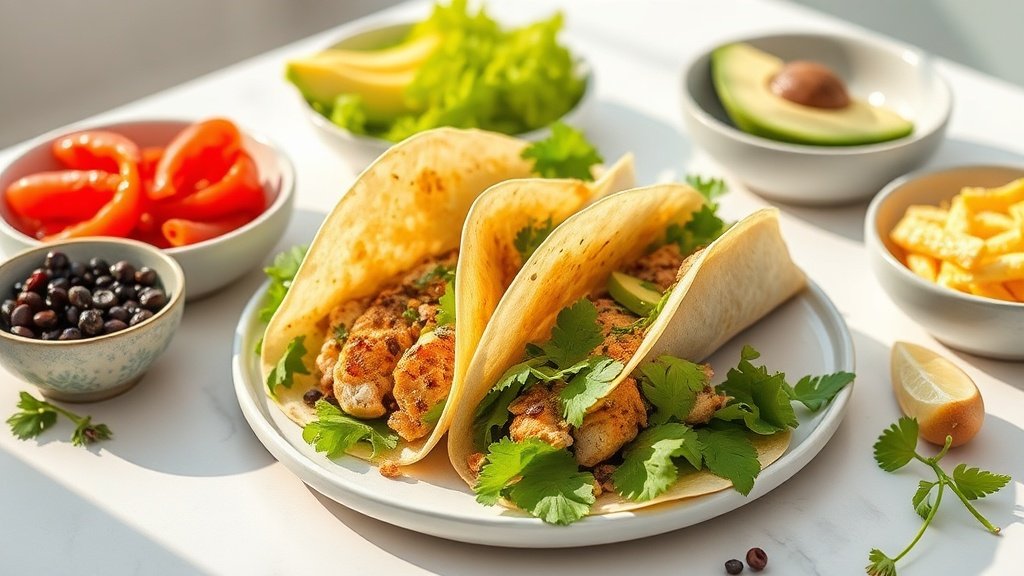chicken avocado wraps served with complementary sides