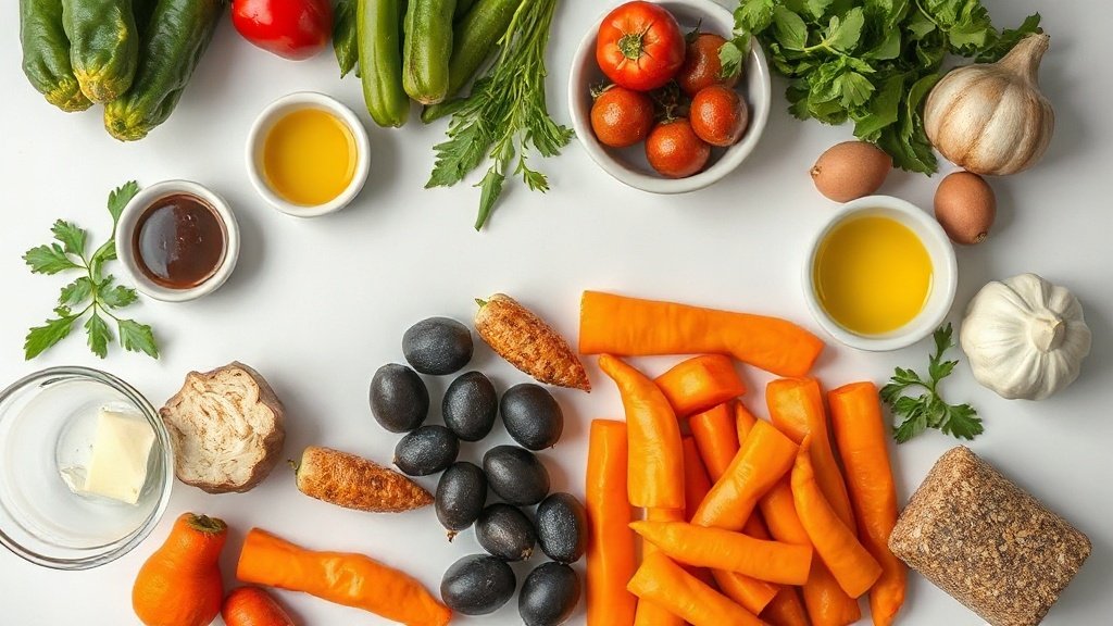 Perfect Roasted Vegetables 3 Ingredients for roasted vegetables arranged before cooking
