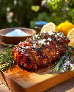 Juicy grilled chicken breast served on a plate, ready in 20 minutes.
