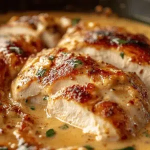 Keto-Friendly Marry-Me Chicken 6 Keto-friendly Marry-Me Chicken served on a plate with creamy sauce and herbs