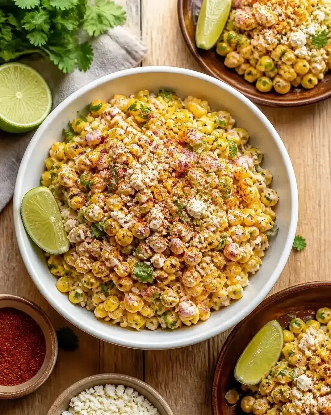 Delicious Mexican Street Corn Salad featuring grilled corn and creamy dressing
