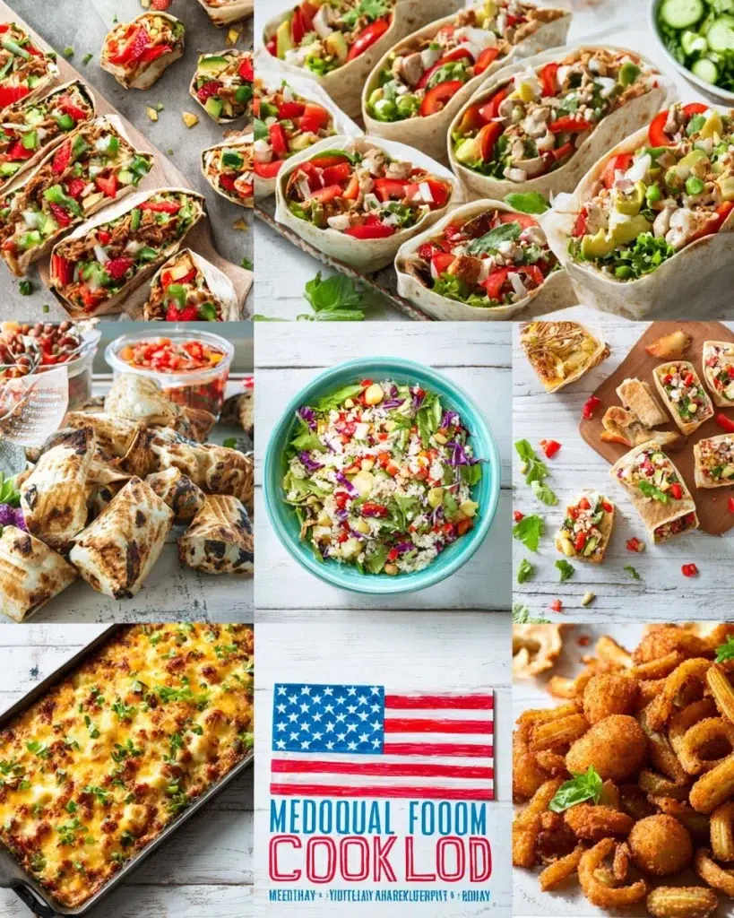 Delicious food spread for a Memorial Day Cookout with friends and family.