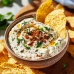 Creamy protein-packed crack dip served with fresh vegetables and crackers