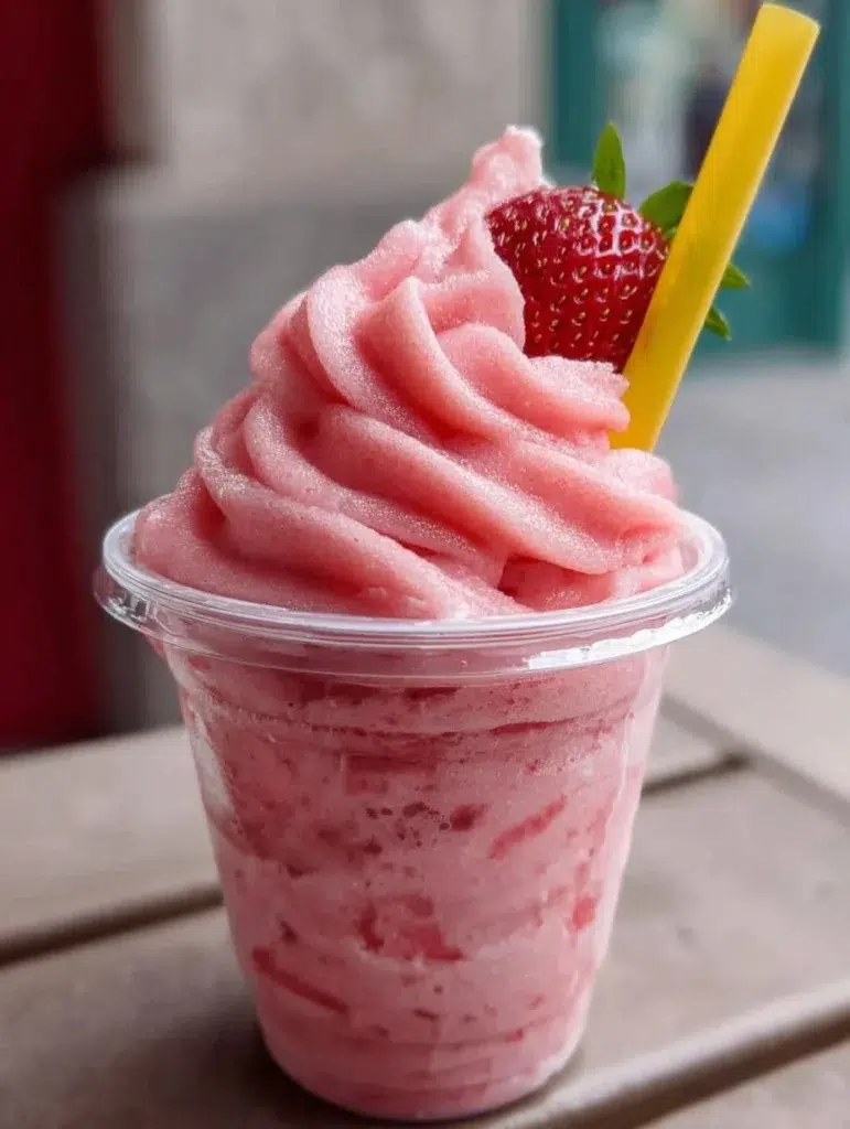 Delicious Strawberry Dole Whip Delight in a serving dish