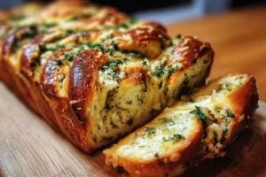 Swirled Garlic Herb & Cheese Bread 8 Swirled Garlic Herb & Cheese Bread fresh out of the oven