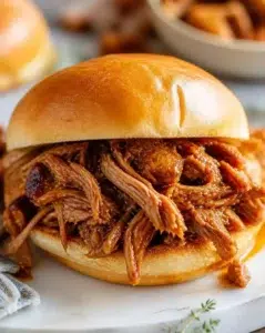 Tender and flavorful ultimate slow cooker pulled pork served with barbecue sauce