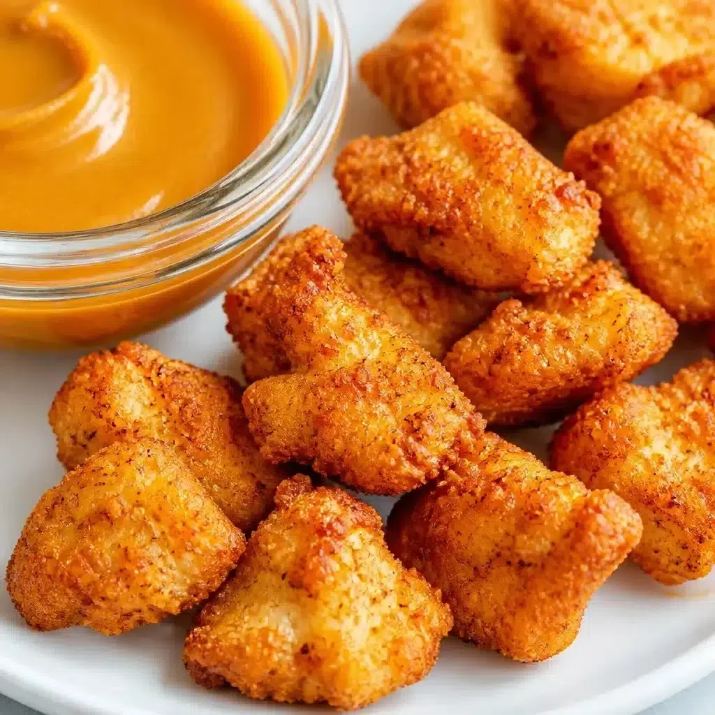 Crispy and juicy air fryer chicken bites served on a plate