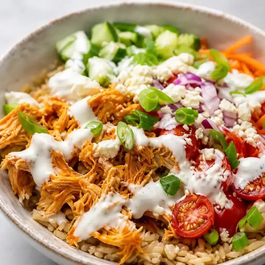 Wholesome Buffalo Chicken Bowls 1 Delicious and nutritious Buffalo Chicken Bowls with fresh ingredients